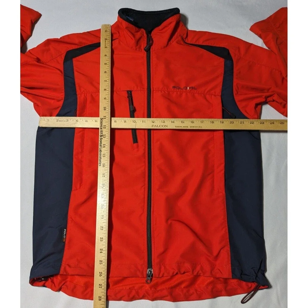 VTG POLO RALPH LAUREN Men Large Orange Full Zip Long Sleeve Windbreaker‎ Jacket